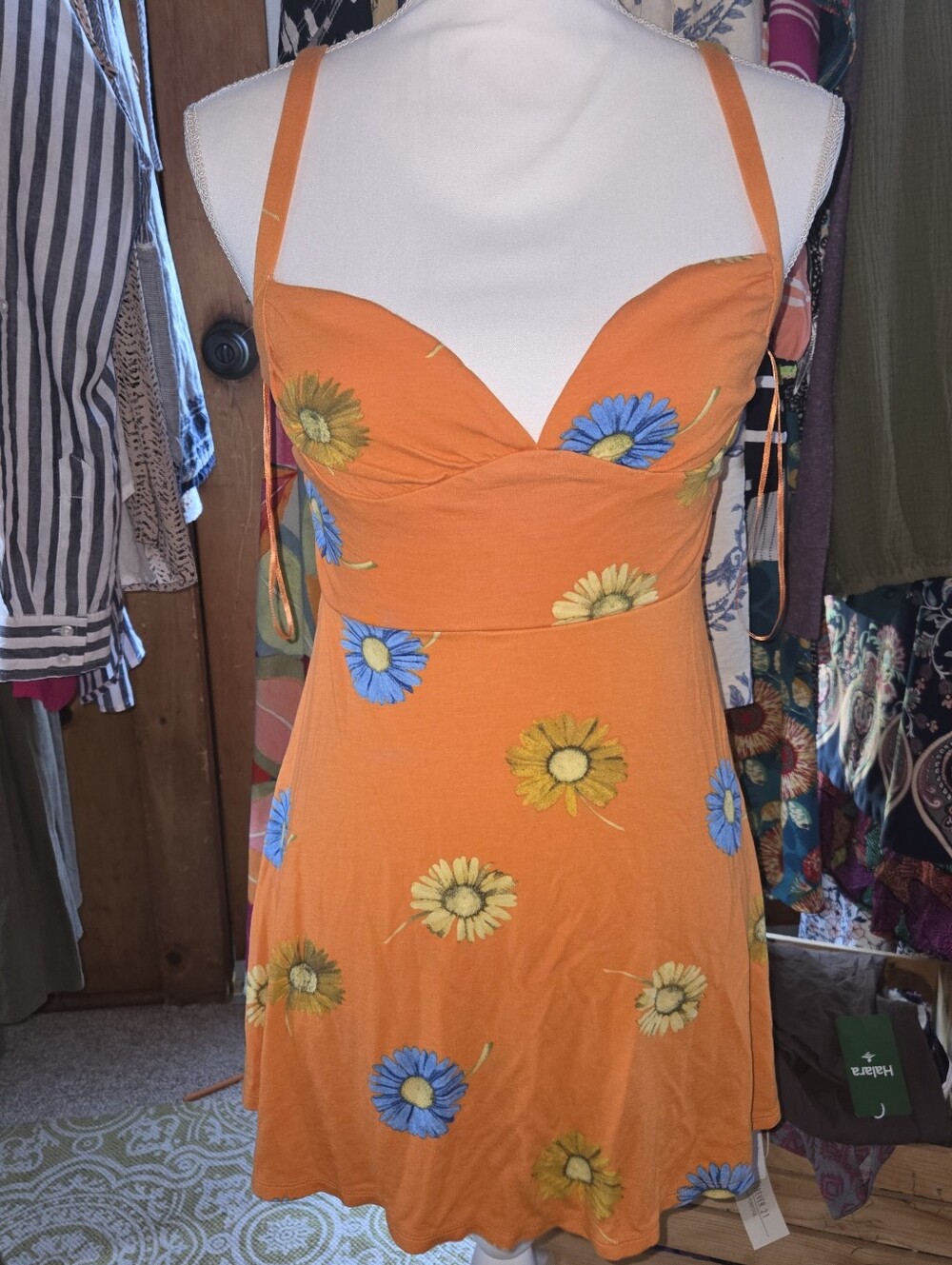 Urban Outfitters Orange Floral Mini Dress